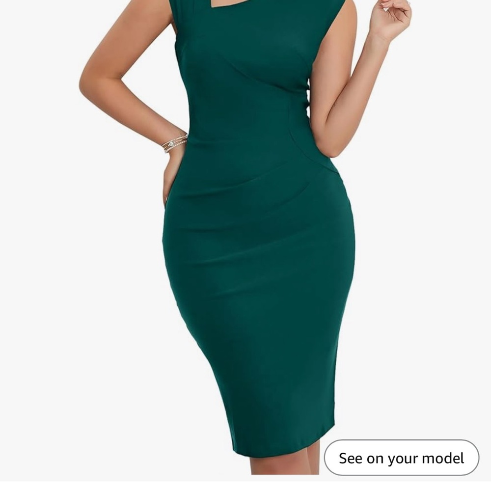 Green Asymmetrical Sleeveless Bodycon Dress